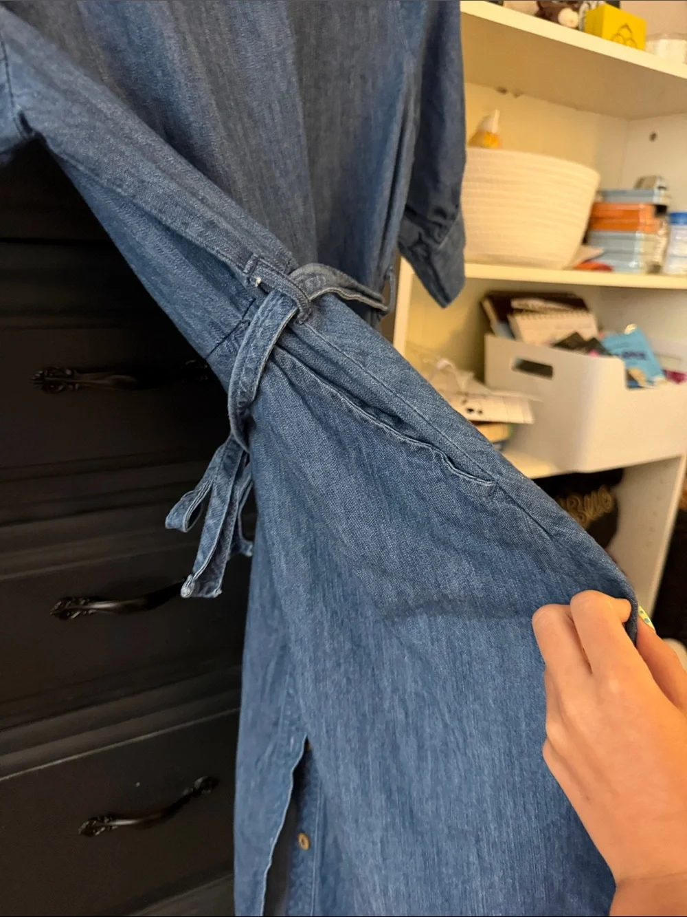 wonder nation Blue Denim Button-Front Shirt Dress